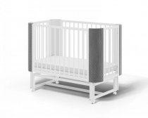 Детская кроватка с маятником Млада Фаворит серый (велюр) Детская кроватка с маятником Млада Фаворит серый (велюр)