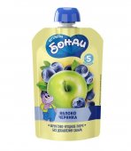 Пюре фруктовое Бегемотик Бонди Яблоко и черника 90 г Пюре фруктовое Бегемотик Бонди Яблоко и черника 90 г