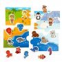 Стикеры для купания Кто где живет, в наборе игровое поле-пазл и 18 стикеров арт.939828