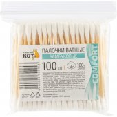 Палочки ватные Рыжий кот, бамбуковые, 100 шт Палочки ватные Рыжий кот, бамбуковые, 100 шт