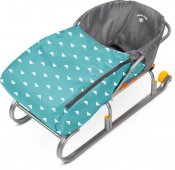 Матрасик для санок Nika с чехлом для ног бирюзовый с треугольниками СС3/2 Матрасик для санок Nika с чехлом для ног бирюзовый с треугольниками СС3/2