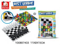 S+S Best'ценник 100 827 403 Игры в дорогу 2-в-1 (шахматы + змейки)
