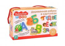 Игра развивающая Азбука деревянная в картинках Baby Toys Wood