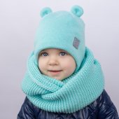 Шапка "Мишка" трехслойная с завязками и светоотражающим шевроном арт.71-401