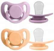 Набор силиконовых пустышек Paomma 0-6 мес., 2 шт. в контейнере, Lilac / Lemon