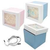 Коробка подарочная "KWELT" 11,8*11,8*11,8см с текстильным шнурком 1 шт арт.К-20270