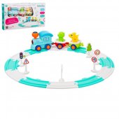 Железная дорога Веселое путешествие, 21 деталь, световые и звуковые эффекты Железная дорога Веселое путешествие, 21 деталь, световые и звуковые эффекты