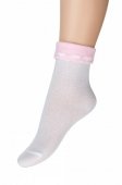 Носки детские Para Socks с отворотом, цвет белый/розовый арт.N1D59