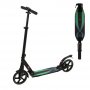 Самокат двухколесный X-Match с замком на руле 2 амортизатора 200 мм PU, черный/зеленый арт.641377