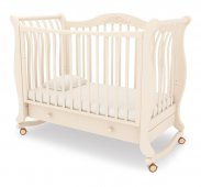 Кровать Гандылян Габриэлла колесо, качалка, ящик (слоновая кость) Кровать Гандылян Габриэлла колесо, качалка, ящик (слоновая кость)