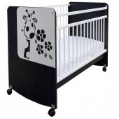 Кровать Островок уюта Жираф колесо-качалка, венге-белый Кровать Островок уюта Жираф колесо-качалка, венге-белый