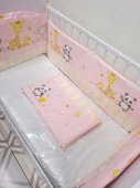 Бортики для кроватки 120*60 см Панда розовый 60185