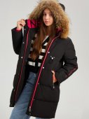Куртка зимняя для девочки Nota Bene черный, с натуральной опушкой