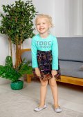Платье для девочек "Tobe green" зеленый/темно-синий, 2-6 лет арт.BZ126