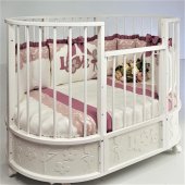 Кровать Островок уюта EVA декор балет, поперечный маятник, колесо, цвет белый Кровать Островок уюта EVA декор балет, поперечный маятник, колесо, цвет белый