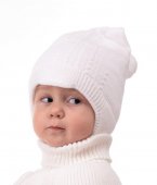 Шапка "Бамбини" х/б подклад, утеплитель, белый