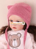 Шапка детская весенняя с х/б подкладом 36-44 розовый арт.D-01-61 Шапка детская весенняя с х/б подкладом 36-44 розовый арт.D-01-61