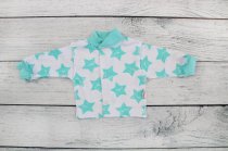 Кофта "Звезды" шов наружу, мята р.56, 62 см арт.555929