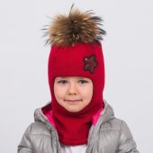 Шлем трехслойный с натуральным помпоном и декором арт.81-521