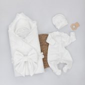 Комплект на выписку демисезонный Прованс, 5 предметов, р.16 (рост 50-56), сахар Комплект на выписку демисезонный Прованс, 5 предметов, р.16 (рост 50-56), сахар