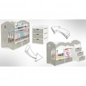 Кровать-трансформер Эльф-Космос с поперечным маятником цвет серебро/белый