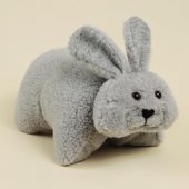 Подушка-игрушка Зайка серый из шерсти мериноса Т.11.75.D Подушка-игрушка Зайка серый из шерсти мериноса Т.11.75.D