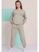 Костюм спортивный для девочки Smile р.9-12 лет хаки арт.SM8008-16