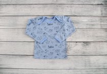 Кофта "Зверюшки" длинный рукав, р.68-86 см голубой арт.555970