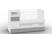 Кровать-трансформер Дива Фаворит велюр серый/белый, поперечный маятник Кровать-трансформер Дива Фаворит велюр серый/белый, поперечный маятник