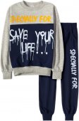 Комплект для мальчиков "Save life grey-darck blue" 2-5 лет, серый/темно-синий арт.RM10