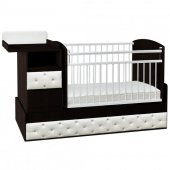 Кровать-трансформер Дива экокожа белый/венге, поперечный маятник