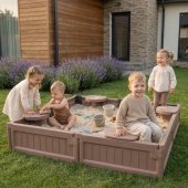 Песочница UNIX Kids Square квадратная 123 х 123 см коричневый Песочница UNIX Kids Square квадратная 123 х 123 см коричневый