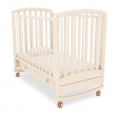 Кровать Гандылян Дашенька колесо, качалка, ящик (слоновая кость) Кровать Гандылян Дашенька колесо, качалка, ящик (слоновая кость)