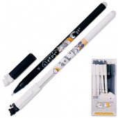 Ручка пиши-стирай гелевая 0,5мм синяя Котенок, колпачок с фигуркой кошки