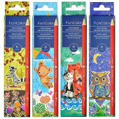 Карандаши Bruno Visconti Funcolor 6 цветов трехгранные, пластиковые Карандаши Bruno Visconti Funcolor 6 цветов трехгранные, пластиковые