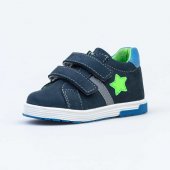 Полуботинки для мальчика Котофей р.18-20 натуральная кожа, синий/салатовый Полуботинки для мальчика Котофей р.18-20 натуральная кожа, синий/салатовый