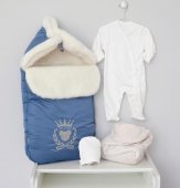 Комплект на выписку зимний Орсетто деним р.56-62 см Комплект на выписку зимний Орсетто деним р.56-62 см