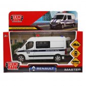 Инерционная металлическая модель – Renault Master полиция 14 см, белый арт.MASTER-14POL-WH