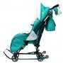 Санки-коляска Nika Наши детки 4-1 рисунок с котенком изумрудный арт.НДТ4-1/8