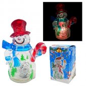 Сувенир новогодний KWELT Снеговик 11,5*6,5с м, светящийся, арт.К-08088