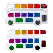 Краски акварельные без кисти Кроха Автобус 16цв Луч медовые Краски акварельные без кисти Кроха Автобус 16цв Луч медовые