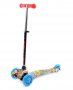 Самокат 3-х колесный с принтом, светящиеся колеса, разные расцветки арт.RR1-S