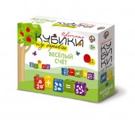 Набор развивающих деревянных кубиков Веселый счет (12 штук) 01585 Набор развивающих деревянных кубиков Веселый счет (12 штук) 01585
