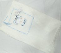 Плед вязан DAECO утепленный веслофт бело-голубой 90*80 см арт.239
