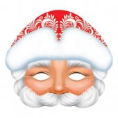 Маска Новогодняя картонная Дед Мороз, блёстки Маска Новогодняя картонная Дед Мороз, блёстки