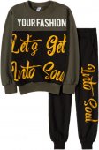 Комплект для мальчика "Let"s get green-black" 2-5 лет хаки/черный арт.RM11