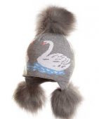 Шапка арт С-816 "Лебеди" серый Шапка арт С-816 "Лебеди" серый