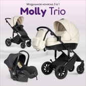 Коляска модульная 3 в 1 Molly Trio Pearl PU / Жемчужный MT-5