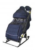 Санки-коляска Galaxy Snow kids 3-3С джинс темно-синий