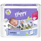 Подгузники Bella Baby Happy Newborn 1 (2-5 кг) 25 шт Подгузники Bella Baby Happy Newborn 1 (2-5 кг) 25 шт